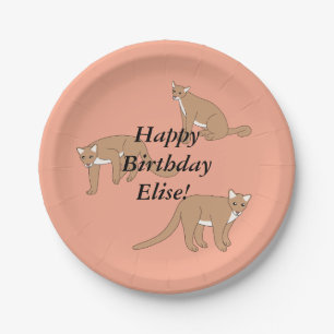 Plato De Papel Cumpleaños de Cougar