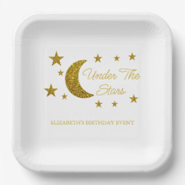 Plato De Papel Cumpleaños De Debajo De Las Estrellas