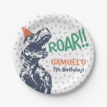 Cumpleaños de Dinosaurio T-Rex con Sombrero de Fie