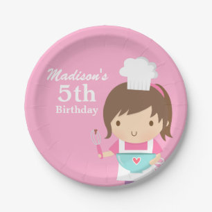 Plato De Papel Cumpleaños de fiesta de cocina y repostería de niñ