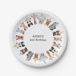 Plato De Papel Cumpleaños de fiestas Animales