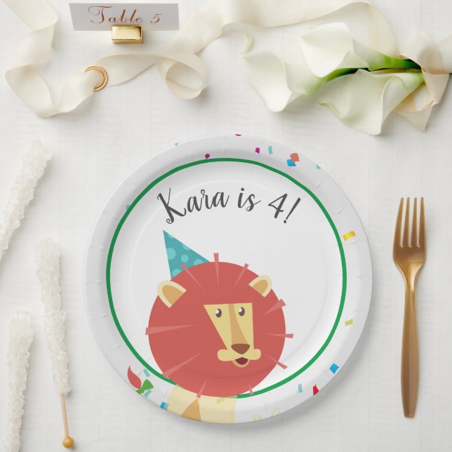 Plato De Papel Cumpleaños de fiestas Animales (Boda)