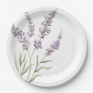Plato De Papel Cumpleaños de Flores Lilas Bonitas