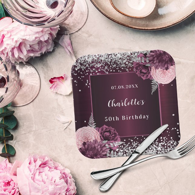 Plato De Papel cumpleaños de florines de plata de Borgoña (Subido por el creador)