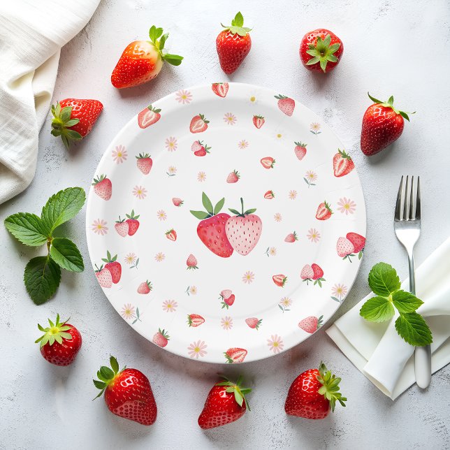 Plato De Papel Cumpleaños de fresa Berry (Subido por el creador)