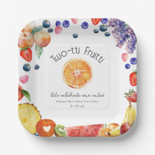 Plato De Papel Cumpleaños de Fruitti Cutie Fruit con dos tetas