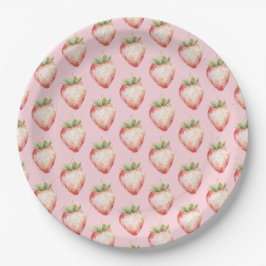 Plato De Papel Cumpleaños de Fruta de Fresa
