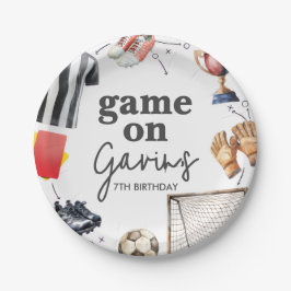 Plato De Papel Cumpleaños de Fútbol Game On
