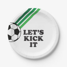 Cumpleaños de Fútbol Vamos a Patear con Rayas Verd