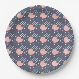 Plato De Papel Cumpleaños de Galaxia de Estrellas de Asteroide Ro