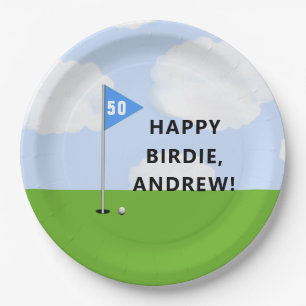 Plato De Papel Cumpleaños de Golf Personalizado