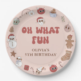 Plato De Papel cumpleaños de Groovy Hippie Santa Navidades