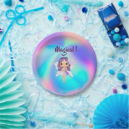 Plato De Papel Cumpleaños de Hada Princesa Caprichosa