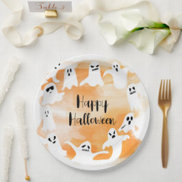 Plato De Papel Cumpleaños de Halloween de Spooky One