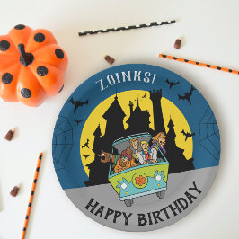 Plato De Papel Cumpleaños de Halloween Espeluznante de Scooby-Doo