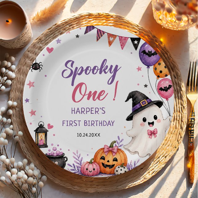 Plato De Papel Cumpleaños de Halloween Spooky One (Subido por el creador)