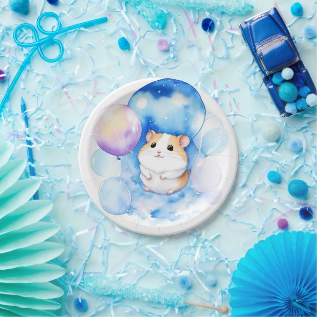 Plato De Papel Cumpleaños de Hamster (Fiesta)