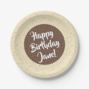 Plato De Papel Cumpleaños de Helado de Marfil