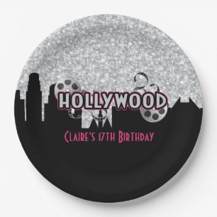 Plato De Papel Cumpleaños de Hollywood