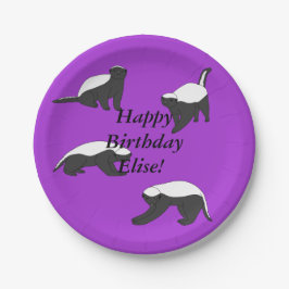 Plato De Papel Cumpleaños de Honey Badgers