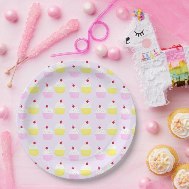 Plato De Papel Cumpleaños de Hornear Cupcake (Fiesta)