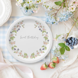 Plato De Papel Cumpleaños de Jardín Floral de Verano
