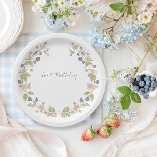 Plato De Papel Cumpleaños de Jardín Floral de Verano