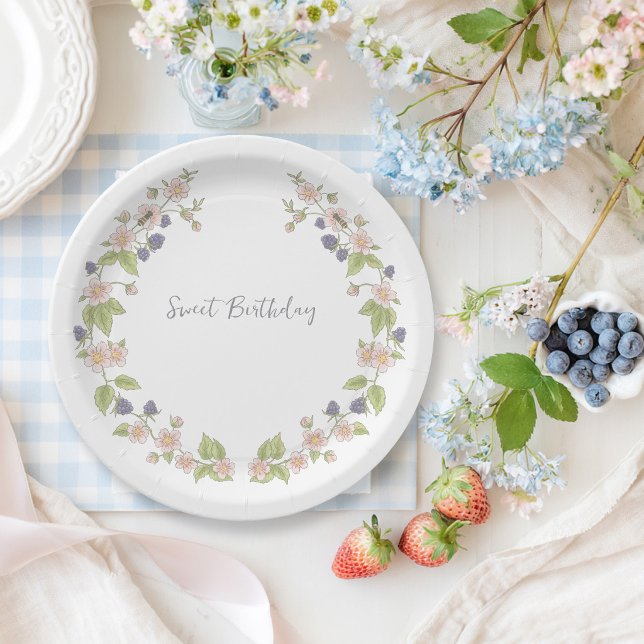 Plato De Papel Cumpleaños de Jardín Floral de Verano (Subido por el creador)