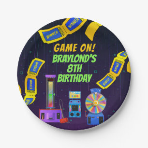 Plato De Papel Cumpleaños de juegos y arcade
