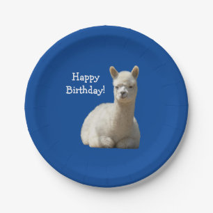 Plato De Papel Cumpleaños de la alpaca placa de papel de 7