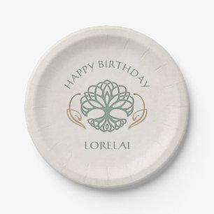 Plato De Papel Cumpleaños de la Fantasía Medieval Celta