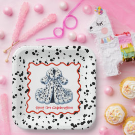 Plato De Papel Cumpleaños de la Impresión Dalmatiana | Fiesta bla