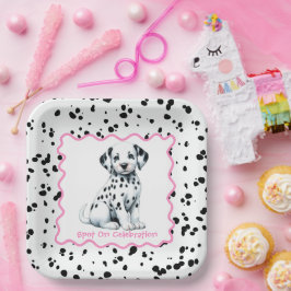 Plato De Papel Cumpleaños de la Impresión Dalmatiana | Fiesta bla