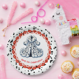Plato De Papel Cumpleaños de la Impresión Dalmatiana | Fiesta bla