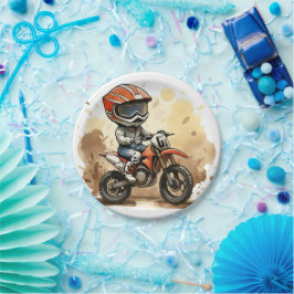 Plato De Papel Cumpleaños de la motocicleta Cute Off-Road