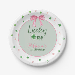 Plato De Papel Cumpleaños de la niña afortunada de San Patricio