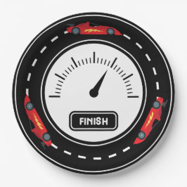 Plato De Papel Cumpleaños de la pista de Carreras de coches