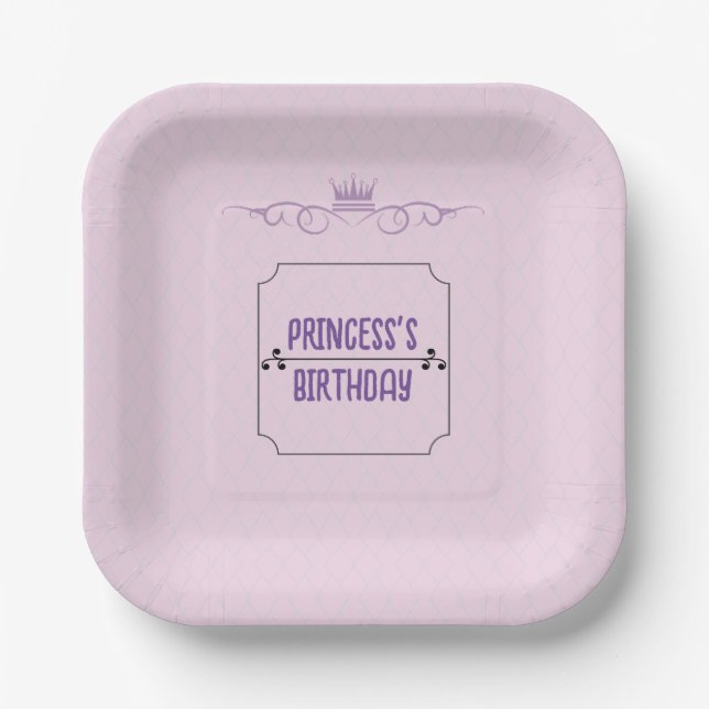 Plato De Papel Cumpleaños de la princesa (Anverso)