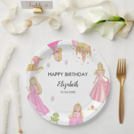 Plato De Papel Cumpleaños de la Princesa