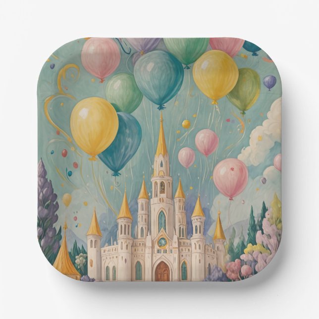 Plato De Papel Cumpleaños de la Princesa (Anverso)