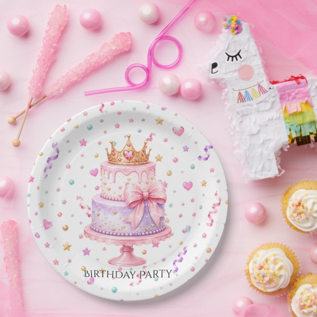 Plato De Papel Cumpleaños de la Princesa Confeti (Fiesta)