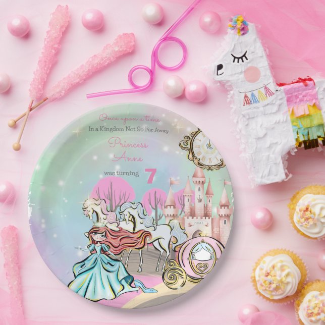 Plato De Papel Cumpleaños de la Princesa Cuta (Fiesta)