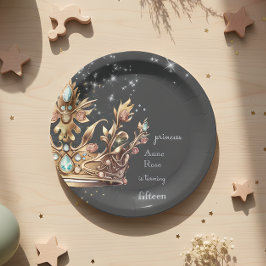 Plato De Papel Cumpleaños de la Princesa Real