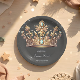 Plato De Papel Cumpleaños de la Princesa Real