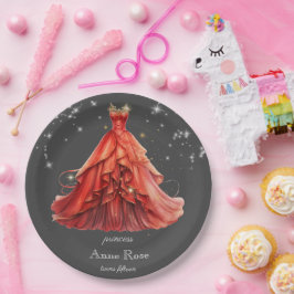 Plato De Papel Cumpleaños de la princesa real