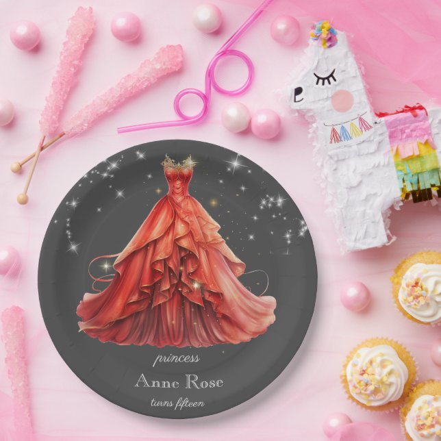 Plato De Papel Cumpleaños de la princesa real (Fiesta)