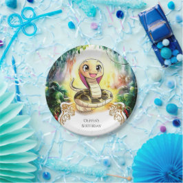 Plato De Papel Cumpleaños de la serpiente Boho Kids