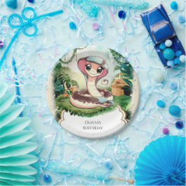 Plato De Papel Cumpleaños de la serpiente mágica infantil