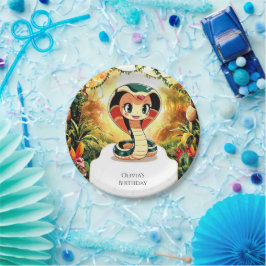 Plato De Papel Cumpleaños de la serpiente Pastel Boho