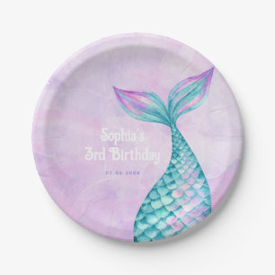 Plato De Papel Cumpleaños de la sirena